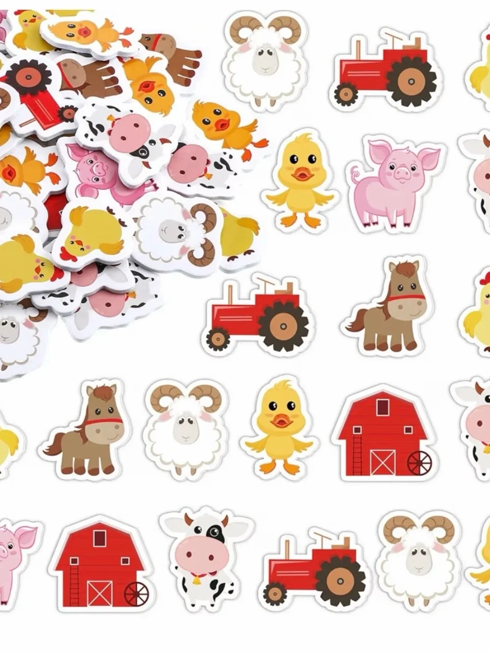 Large bundle farm animal, camping, fruit, vegetable, & candy stickers for crafts